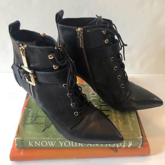 MICHAEL KORS Brena Sexy Victorian/Witch Core Ankle Bootie Pumps 6M Black - Picture 4 of 14